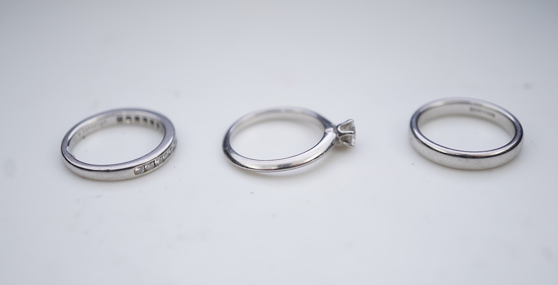 Tiffany & Co., a diamond engagement, eternity and wedding ring set